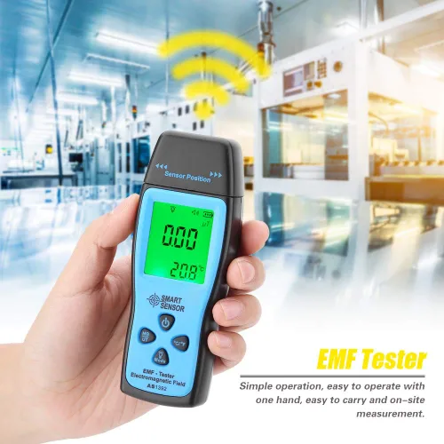 Miniatura 2 de Medidor EMF, Fydun AS1392 Mini pantalla LCD Detector de radiación electromagnética de mano