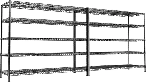 Miniatura 11 de REIBII Estantes de almacenamiento de 55.5" de ancho 3200LBS Estantería de metal de 5 niveles Unidad de estanterías de alambre Estantería de garaje