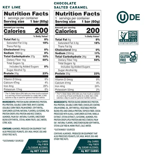 Miniatura 3 de No Cow - Barras de alto contenido en proteínas, paquete de variedad bañadas - Snack saludable, 20 g de proteína vegana, alto contenido en fibra