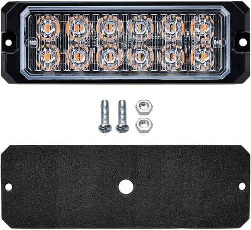 Miniatura 8 de CORP 40X Amber 12 LED súper delgado de advertencia de emergencia intermitente, barra de luz estroboscópica, montaje en superficie, coche, camión