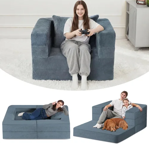 Miniatura 16 de Cama humana gigante para perro, cama 3 en 1 para perro de tamaño humano con funda de piel sintética lavable, cama grande plegable humana para Blanco