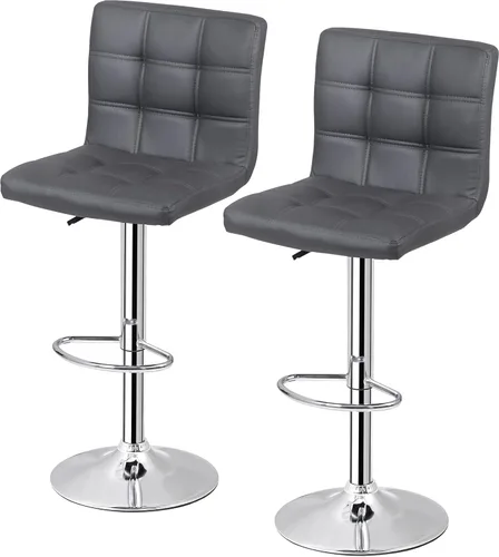 Miniatura 9 de ZenStyle Taburetes de bar de altura de mostrador, juego de 2 taburetes de bar giratorios ajustables, sillas de cuero PU para taburete de cocina