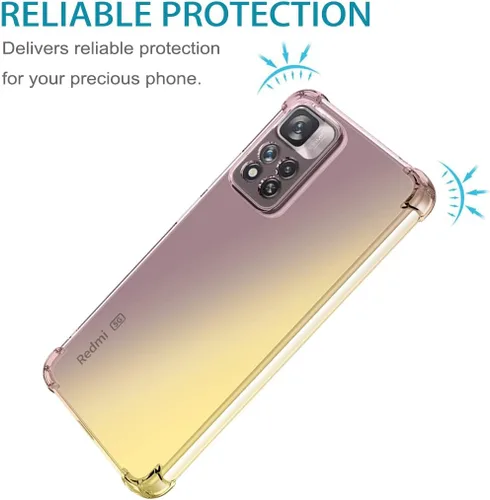 Miniatura 2 de Para Redmi Note 11 Pro/Note 11 Pro 5G/Redmi Note 11E Pro Caso, lindo gradiente transparente delgado a prueba de golpes suave flexible TPU cubierta