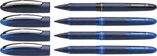 Miniatura 11 de Schneider One Business - Bolígrafo de punta rodante, punta ultra suave de 0,6 mm, barril azul, tinta negra, caja de 10 bolígrafos (183001)