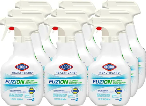 Clorox Healthcare Fuzion - Spray desinfectante limpiador de 32 onzas, paquete de 9 unidades (el paquete puede variar)
