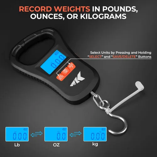 Miniatura 9 de KastKing ToughTide - Báscula de pesca con carga USB, capacidad de 65 libras, báscula digital ultrafina, pantalla LCD, mango ergonómico, básculas