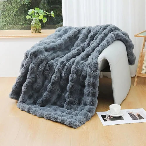 Miniatura 37 de UKELER - Manta Boho Sherpa 60" x 50" - Mantas de franela suaves y esponjosas para cama/sofá/oficina/camping A-bohemio