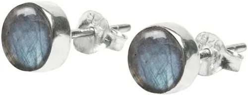 Miniatura 5 de Gemstone Stud Post Earrings, 925 Sterling Silver Gemstone Earring 6 MM Round Girl Women Gift