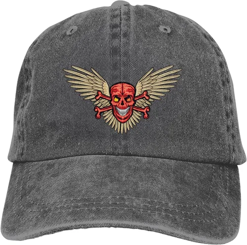 Miniatura 9 de Cowboy Hat Trendy Hats for Man and Women Djustable Four Season Outdoor Baseball Cap of Hell Skull with Angel Deep Heather
