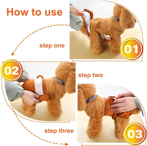 Miniatura 6 de Pañales para perras, reutilizables, lavables, duraderos, absorbentes, de tela para perritos, de mariposa y tucán, talla M
