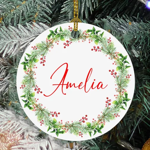 Miniatura 18 de Adorno de cristal de Navidad personalizado con nombre, muñeco de nieve personalizado para árbol de Navidad 2025, nuevo adorno de Navidad para bebé