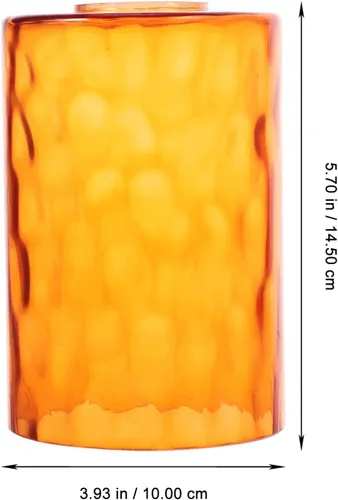 Miniatura 2 de Osaladi Pantalla de cristal pequeña con patrón de piedra de 5.90 x 3.93 x 3.93 pulgadas, pantalla decorativa de repuesto para luces colgantes