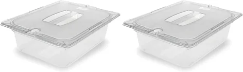 Miniatura 11 de Carlisle FoodService Products Storplus Bandeja de Comida Tamaño 1/2 para Catering, Buffets y Restaurantes, Policarbonato de 6 Pulgadas de Negro