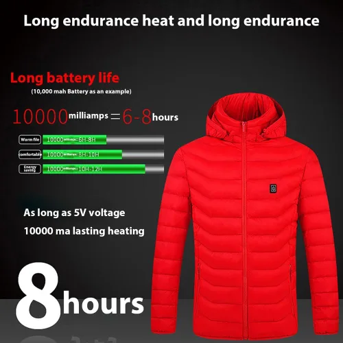 Miniatura 3 de Kysdzlink Men's Heated Jacket Outdoor Jacket, Ultra-thin Carbon Fiber, 9 Heating Zones Women's Jacket Excluding Battery Pack