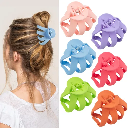 Pinzas para cabello medianas mate de 2.8 para cabello fino, sujeción fuerte de 90°, antideslizantes, neutras, tipo pulpo jumbo, accesorios para