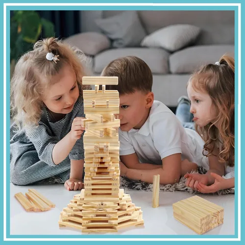 Miniatura 8 de Juego de bloques de construcción de madera, juguetes de construcción de bloques de tablones de 200 piezas, juguete educativo de madera STEM