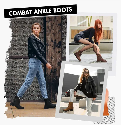 Miniatura 3 de Vepose - Botas de combate a la moda para mujer, altura al tobillo