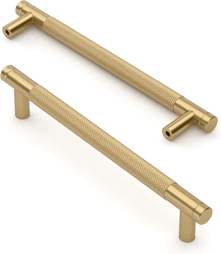Miniatura 37 de Asidrama - Paquete de 10 tiradores para gabinete de 3 pulgadas (76mm) de color negro mate y bronce champán, manijas estriadas para gabinete