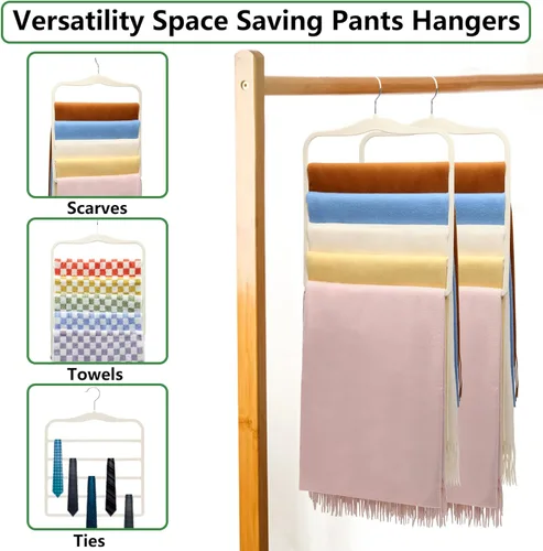 Miniatura 6 de Perchas para pantalones que ahorran espacio, organización y almacenamiento para dormitorios, artículos esenciales para estudiantes universitarios