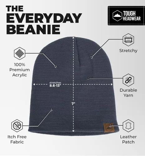 Miniatura 41 de Tough Headwear Daily Knit Beanie – Gorros para hombre – Sombreros de invierno para hombres y mujeres – Sombreros de punto cálidos para clima frío