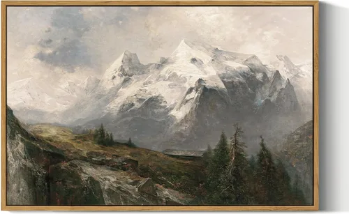 Miniatura 64 de VIYYIEA Arte de Pared en Lienzo Enmarcado Decoración del Hogar, Decoración de Granja Valles Ondulantes bajo Cielos Despejados Pintura de Pared