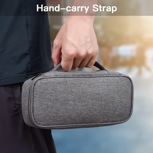 Miniatura 5 de Tech - Estuche organizador de viaje, bolsa de transporte de artículos electrónicos para cable, cargador y cables (gris oscuro)