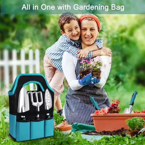 Miniatura 6 de Kynup Herramientas de jardín, 7 piezas de regalo de jardinería para mujeres y hombres, juego de herramientas de mano de jardinería, suministros