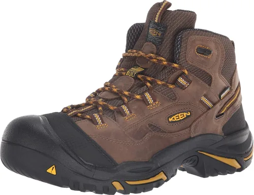 KEEN Utility Botas de trabajo impermeables Braddock de punta media suave para hombre marrón/verde oliva leonado (Cascade Brown/Tawny Olive)