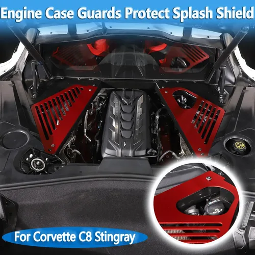 Miniatura 5 de Sekhyna Cubierta de panel de bahía del motor compatible con Chevrolet Corvette C8 Stingray 2020-2024 aleación de aluminio 2 piezas compartimento