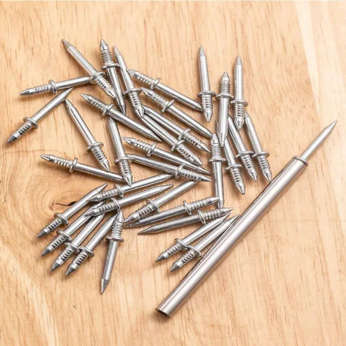 Miniatura 2 de Paquete de 200 clavos para zócalo, montaje en pared, doble cabezal, zócalos, tornillos invisibles para zócalo para instalación de zócalos, escalones