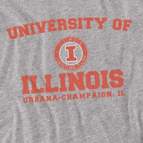Miniatura 2 de University of Illinois Camiseta unisex para adulto con logotipo oficial del círculo