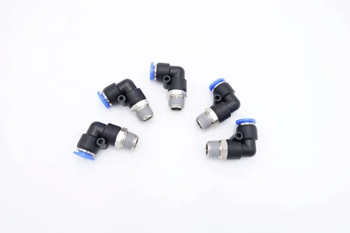 Miniatura 36 de Empuje para conectar conexión de tubo de 1/4" OD x 1/8" rosca NPT macho, codo neumático macho de aire línea de agua de aire de 90 grados codo