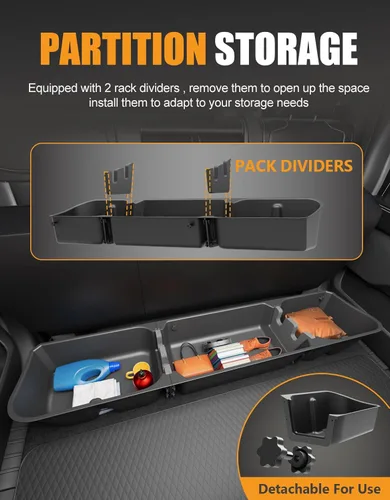 Miniatura 5 de KINGGERI Cajas de almacenamiento para debajo del asiento compatibles con Ford F-150 F150 SuperCrew Cab 2015-2026, Ford F-250 F-350 F-450 F-550 Super