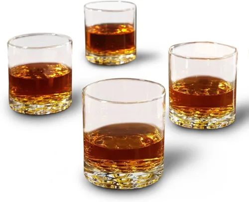 HomeWetBar Juego de 4 vasos de licor para whisky, bourbon y cócteles. Juego perfecto para los amantes del whisky