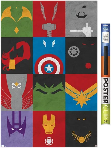 Miniatura 15 de Trends International Marvel Comics-Avengers-Minimalist Grid Mount Póster de pared Versión con marco plateado