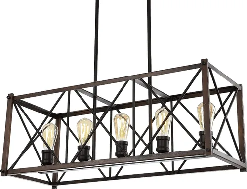 Miniatura 11 de JONATHAN Y Lámpara colgante de 16 pulgadas de bronce aceitado con 3 luces, lámpara LED regulable industrial para cocina, pantalla de cesta de metal