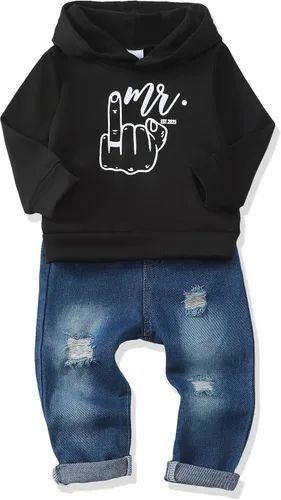 Miniatura 64 de Renotemy Ropa de bebé para niño, trajes de mezclilla, sudadera con capucha para bebés, pantalones de mezclilla, ropa para niños pequeños