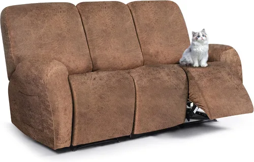 Miniatura 59 de ANARACHON Fundas para sillas reclinables con aspecto de cuero, funda elástica de 4 piezas, funda suave para silla reclinable, protector de muebles