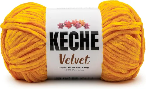 Miniatura 91 de Keche Hilo de terciopelo para ganchillo, manta de felpilla suave, voluminosa, hilo amigurumi, 3.53 oz (132 yardas), color azul bebé