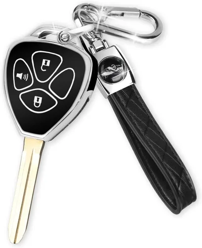 QBUC Funda para llavero Toyota con llavero, funda para llave de automóvil para Toyota 4Runner Corolla Matrix RAV4 Venza Yaris 2006-2018, Scion iQ tC