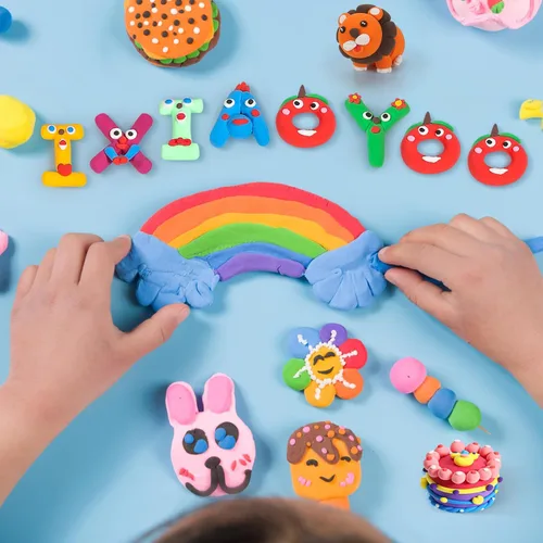 Miniatura 4 de Ixiaoyoo Arcilla seca al aire para niños, kit de arcilla mágica de modelado de 104 colores, suave y antiadherente, juguetes de modelado de artes