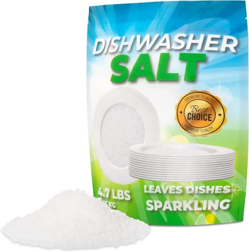 Sal de lavavajillas prémium de 4.7 libras para suavizante de lavavajillas, recomendada para Meile, Bosch, Thermador, Whirlpool y todas las demás