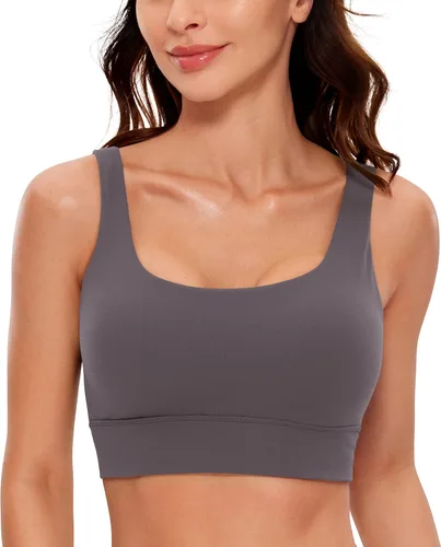 Miniatura 64 de CRZ YOGA Butterluxe - Brasier deportivo con espalda en U para mujer, cuello redondo, acolchado, de bajo impacto, para yoga, entrenamiento