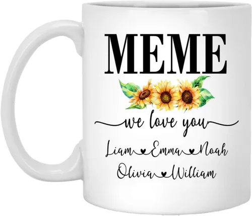 Taza de café para el día de la madre, diseño de girasol, regalo de meme, regalo de cumpleaños para mujer, regalo personalizado, regalo para mamá,