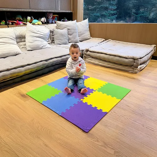 Miniatura 20 de MioTetto Tapete de juego para bebé, baldosas de espuma suave para el suelo para niños. Baldosas de espuma entrelazadas ajustables, se adapta a