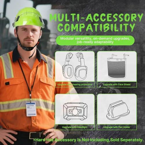 Miniatura 6 de AOLAMEGS Casco Duro de Seguridad ABS – Casco de Seguridad Aprobado ANSI Z89.1 con Visera Ajustable Ventilado para Hombres Mujeres Adultos Cascos