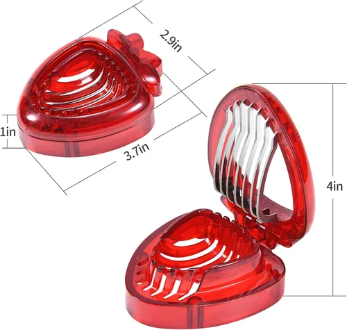 Miniatura 6 de 2 piezas de fresas, cortador de frutas, cortador de huevos de frutas para niños, utensilios de cocina, herramienta cortadora de fresas vegetarianas