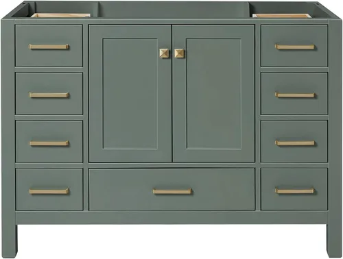 Miniatura 27 de ARIEL Cambridge - Mueble base de tocador de baño de 36 pulgadas, madera maciza, 2 puertas de cierre suave, 5 cajones de cola de milano