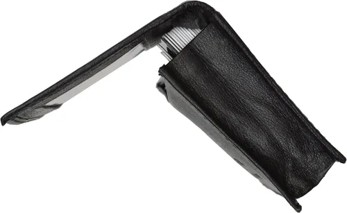 Miniatura 5 de Porta tarjetas de negocios de piel, Negro Variable