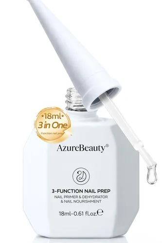 AZUREBEAUTY Deshidratador de uñas de 0.6 fl oz y capa base de imprimación, preparación nutritiva de uñas 3 en uno, sin ácidos y sin hema, secado